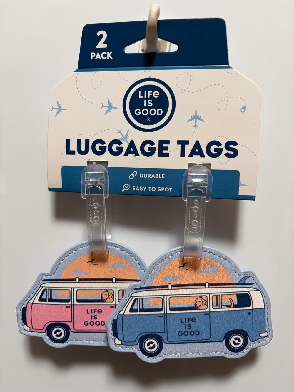 Life is Good Luggage Tags / Van Set w/ Golden Retriever/ Labrador Retriever